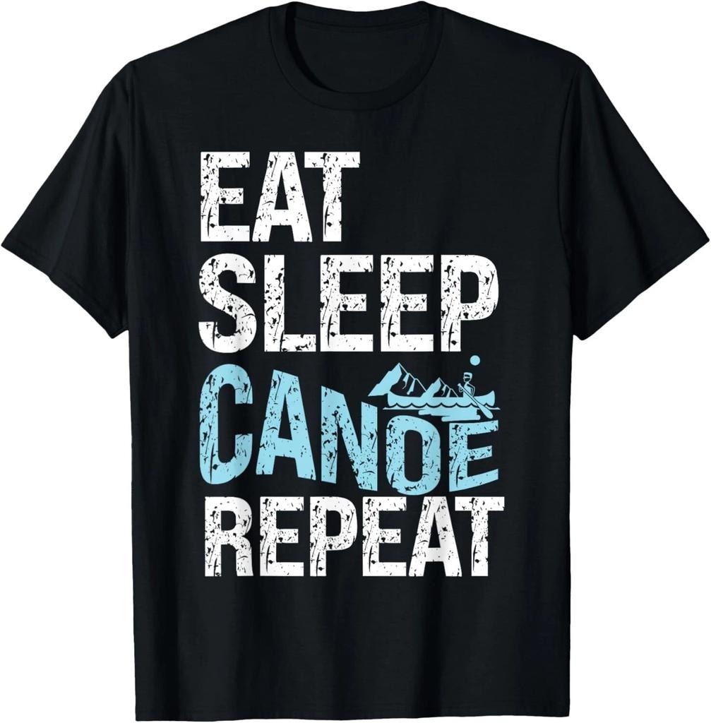 Canoe Canoeing Vintage Eat Sleep Canoe Repeat Tee Gift Unisex T-Shirt