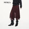 MO&Co. 2025 Autumn Sheer Chiffon A-line Long Skirt
