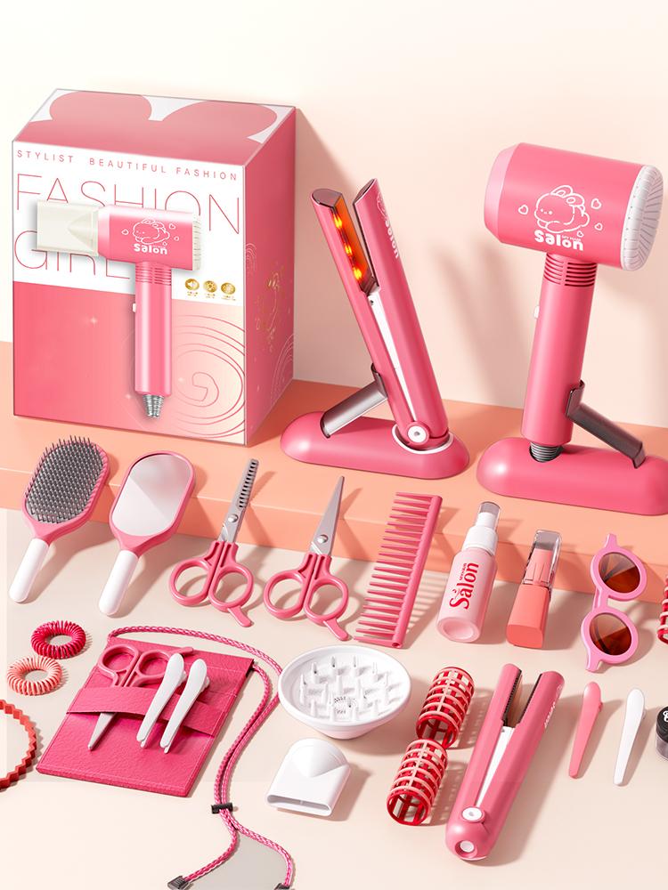 Kids Make Up Toys Simulation Haircut Kit Children'S Hair Dryer Role Playing Game Educational Toys For Girls Pretend Play Gifts