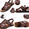 Herren Sandalen Sommer Männlich Leder Sandalen Klassische Herren Hausschuhe Strandschuhe für Männer Bequemes Gehen Römische Sandalen Große Größe 48