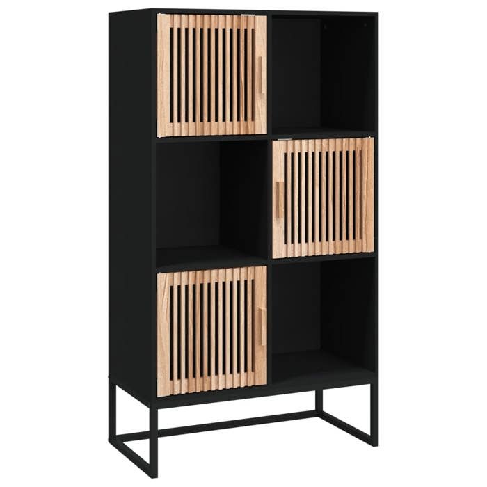 VidaXL Buffet haut noir 70x35x125 cm bois d'ingénierie, buffet, meuble de rangement, placard, armoire, meuble de salon, 352137