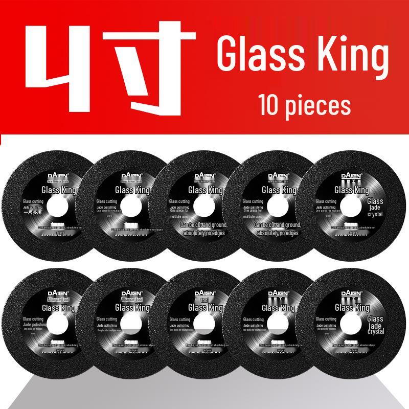 Glass King Brazed Diamond Cutting Disc for Angle Grinders - Ideal for Tile, Jade, Stone, Grout Removal, Grinding, and Dry Cutting