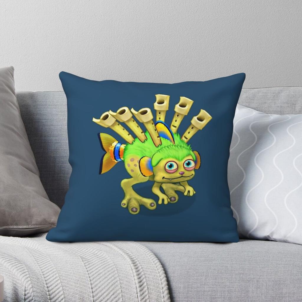 My Singing Monsters Reedling Pillowcase Polyester Linen Velvet Pattern Zip Decor Pillow Case Home Cushion Case