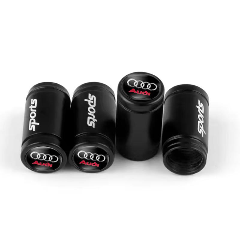 4Pcs S Sports Logo Car Wheel Tire Valve Caps Cover Accessories For Audi A6 C7 A7 Q3 Q5 Q7 S3 RS6 RS7 A1 A2 A3 A4 B8 8P B9 8V A5