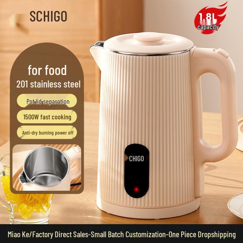 

Электрический чайник Zhi Gao: Большая емкость, Быстрый нагрев, Постоянная температура, Идеально для общежития и домашнего использования 1.8L