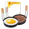 Good-Egg Ring With Wooden Handle Round Mold For Muffins Griddle Cooking Shaper For Breakfast