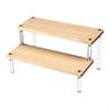 Acrylic Display Riser Shelf Organizer Showcase Fixtures Storage Wood Stand for Doll Figure