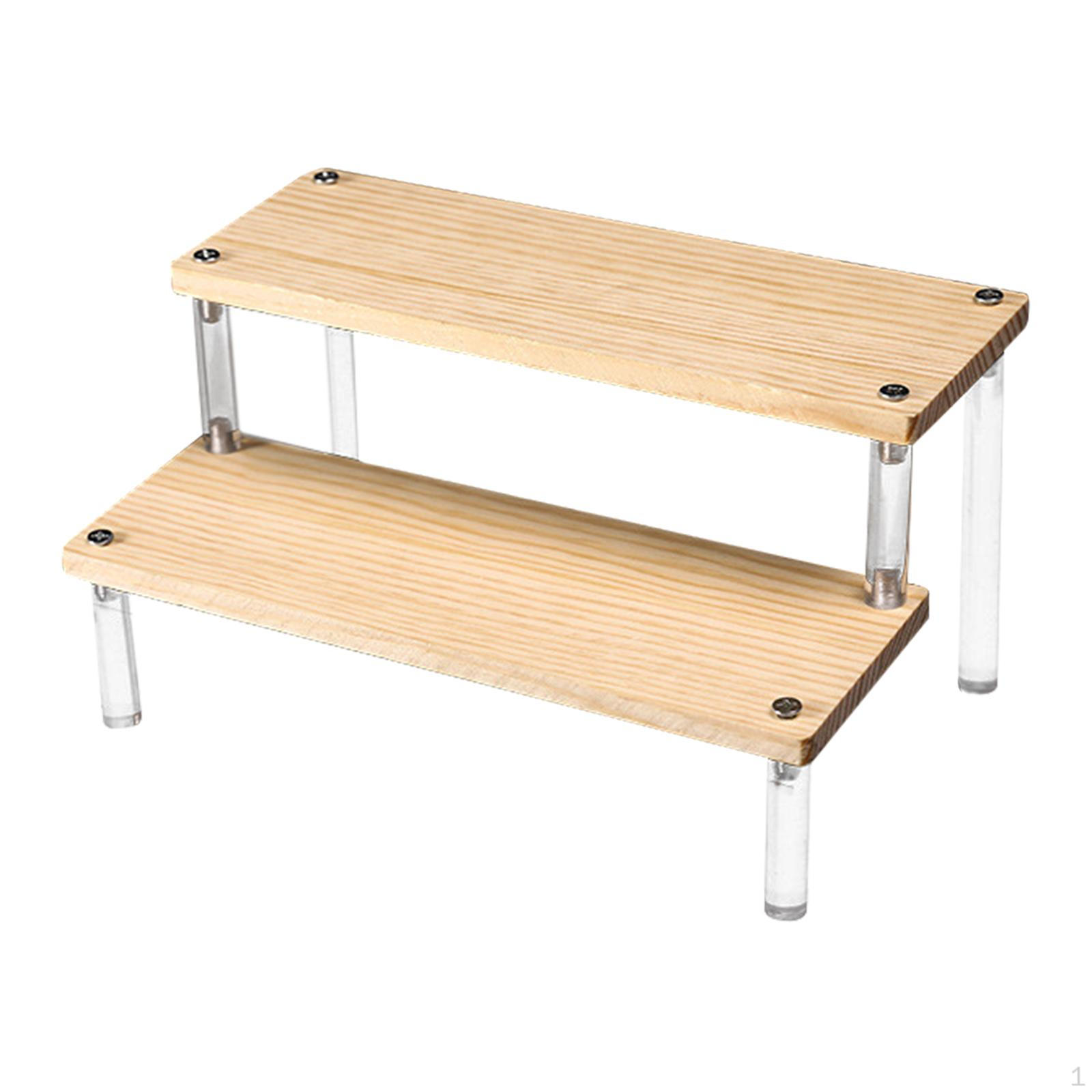 Акриловая подставка-органайзер полка витрина стойка для хранения деревянная стойка для кук фигурок 2 Tiers