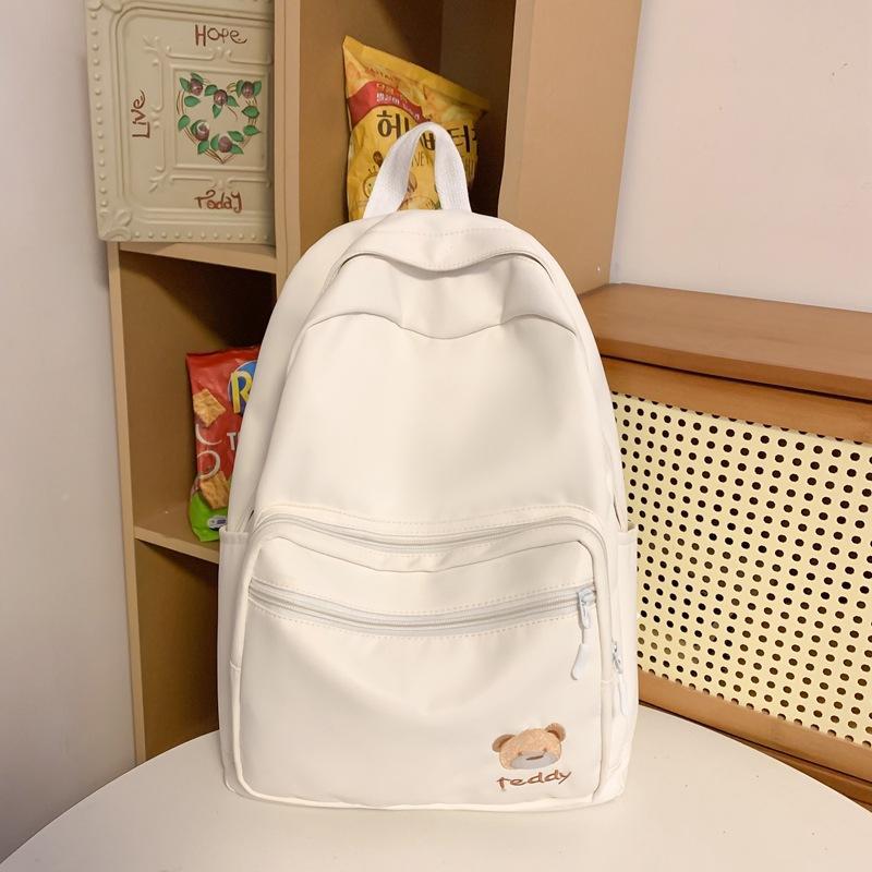 Schoolbag small fresh schoolbag female junior high school students solid color simple ins backpack primary school students light high value cute