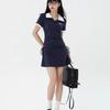 2025 High-End Spicy Girl Summer Bodycon Dress: Sexy Polo Collar Mini Skirt for Women