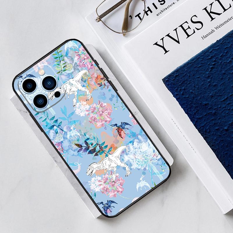 Dinosaur Pattern Case For iPhone 17 Air 14 13 12 11 15 16 Pro Max Mini 15 16 Plus 16e Funda Silicone Cover