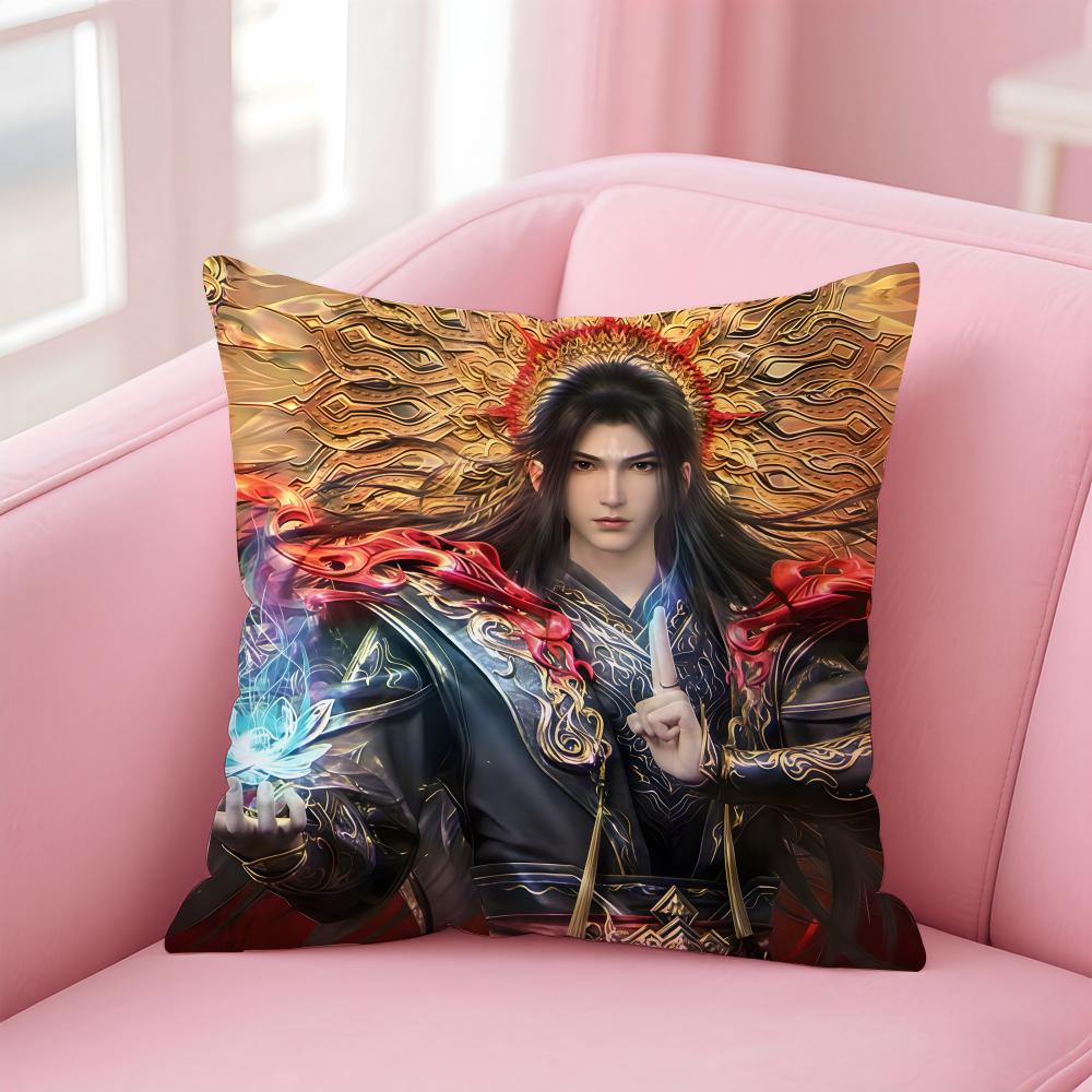 Cultivation Anime B-Battle Through The Heavens Cushion Cover Linen Pillowcase Cover Soft Decor For Sofa Home Room
