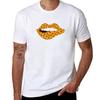 Rosy Bitting Lips Tshirt Casual Light Summer Short Sleeve Top
