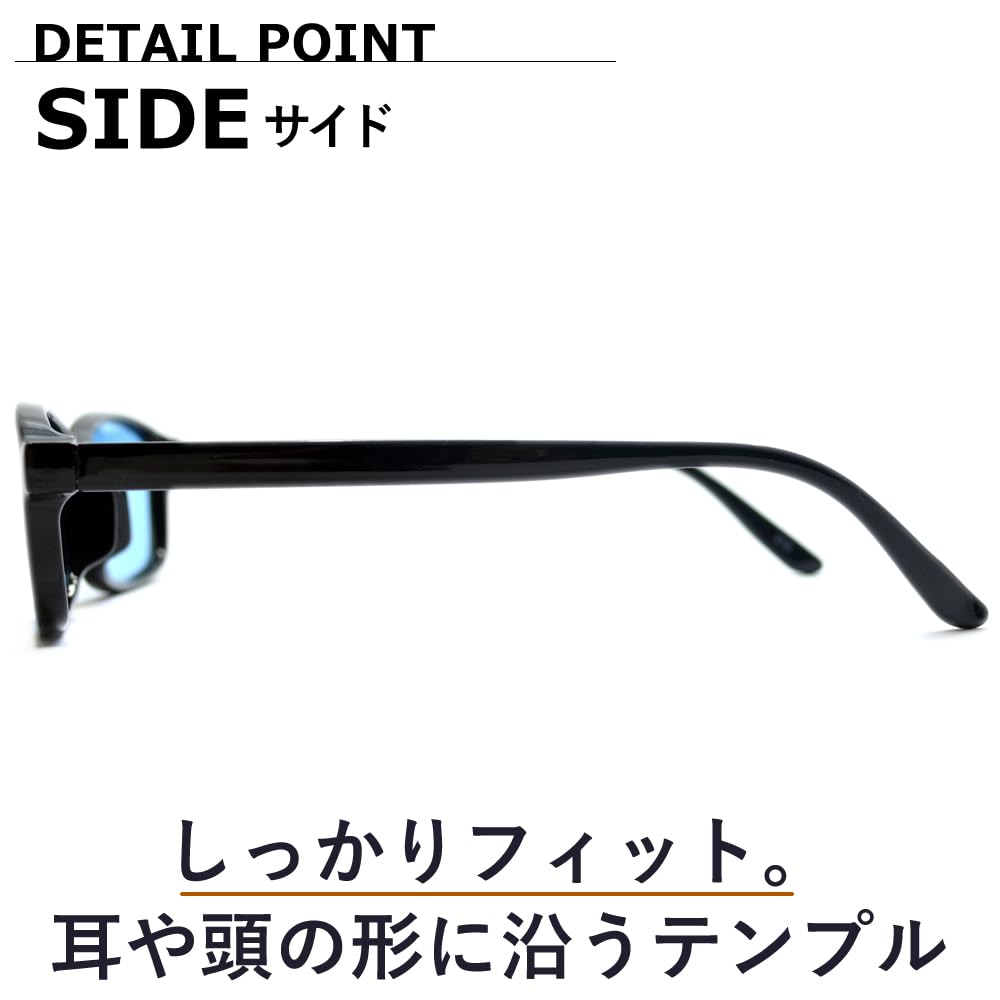 Sunglasses for Men and UV Fashion Tinted Lenses [MERRY PLEASURE] Women, Protection, Glasses, Oval/Square Shape, (BLACK×Lt.GREEN)