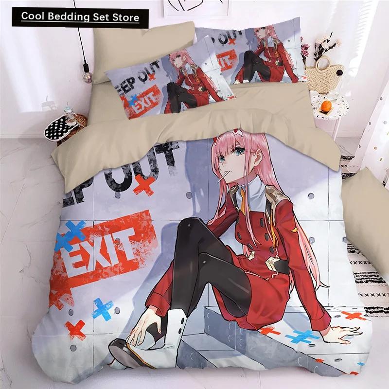 Darling In The Frank XX Bettwäsche-Sets, japanische Anime-Spielfigur, 3D-Druck, Bettbezug-Sets, Twin Queen King Single Size Bettwäsche