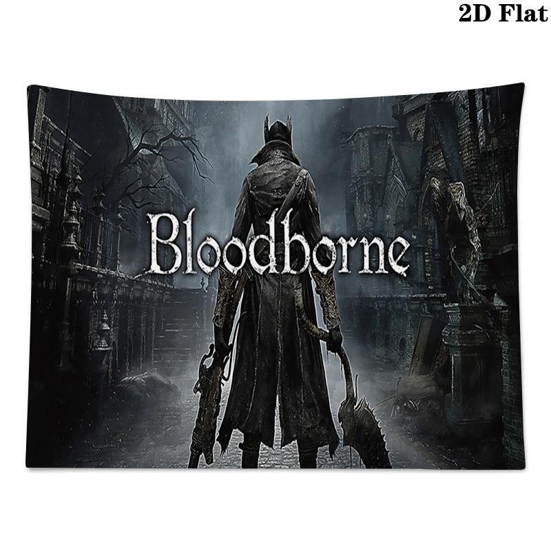 Bloodborne Wall Tapestry Aesthetic Wall Hanging Printed Fabric Blanket Decorative Tapestries for Bedroom Living Room Home Decor