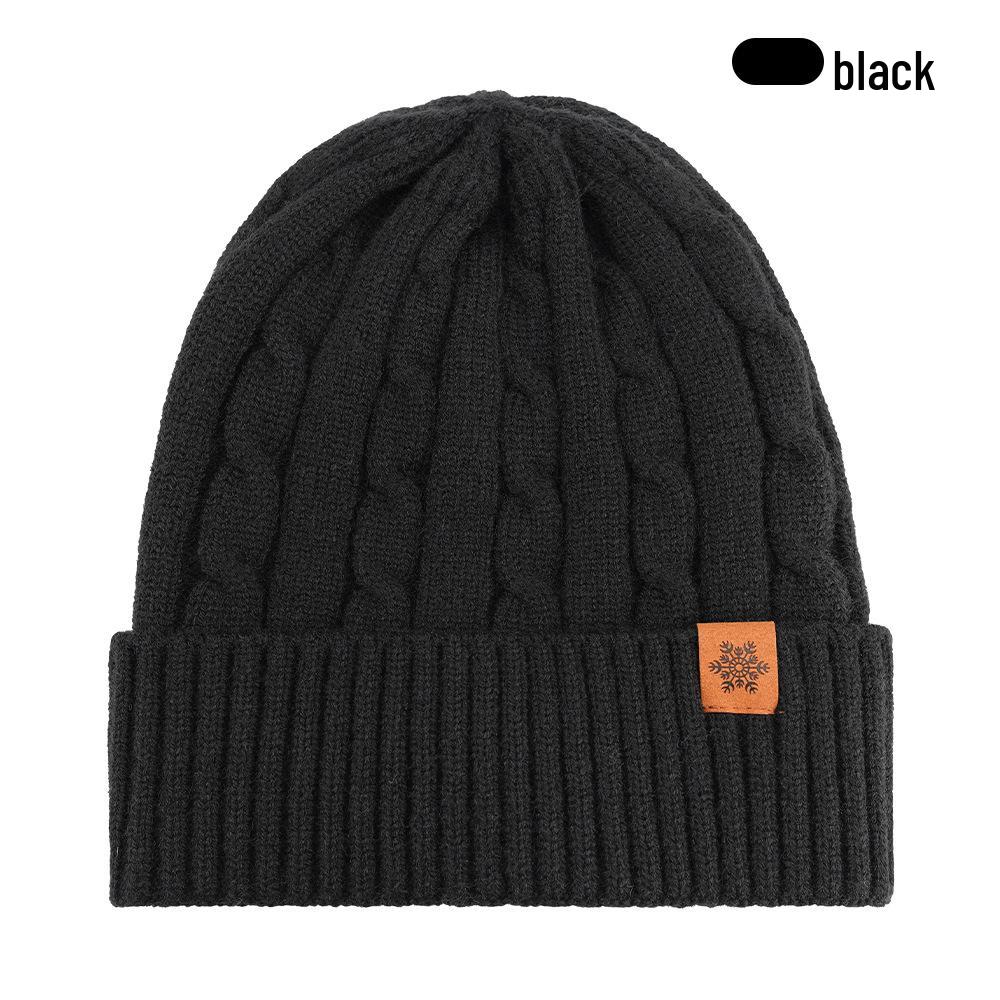 Men's Winter Plus Velvet Knitted Hat, Scarf & Gloves Set - Thick, Cold-Proof for Outdoor Cycling.