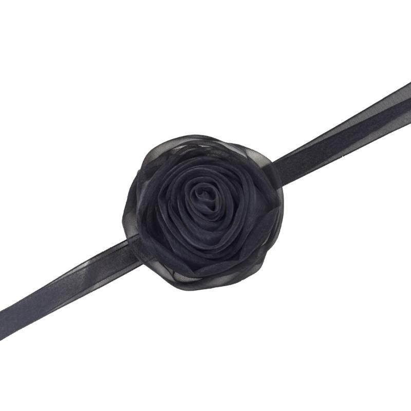 A52E Retro Rose Necklace Elegant Collar Bohemian Exaggerated Flowers Necklet