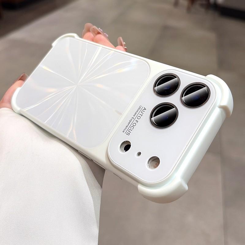 Shockproof Air Cushion Case IPhone 17 Pro Max 16 15 14 With CD Texture Soft TPU Edge Full Camera Coverage iPhone 14 Pro белый