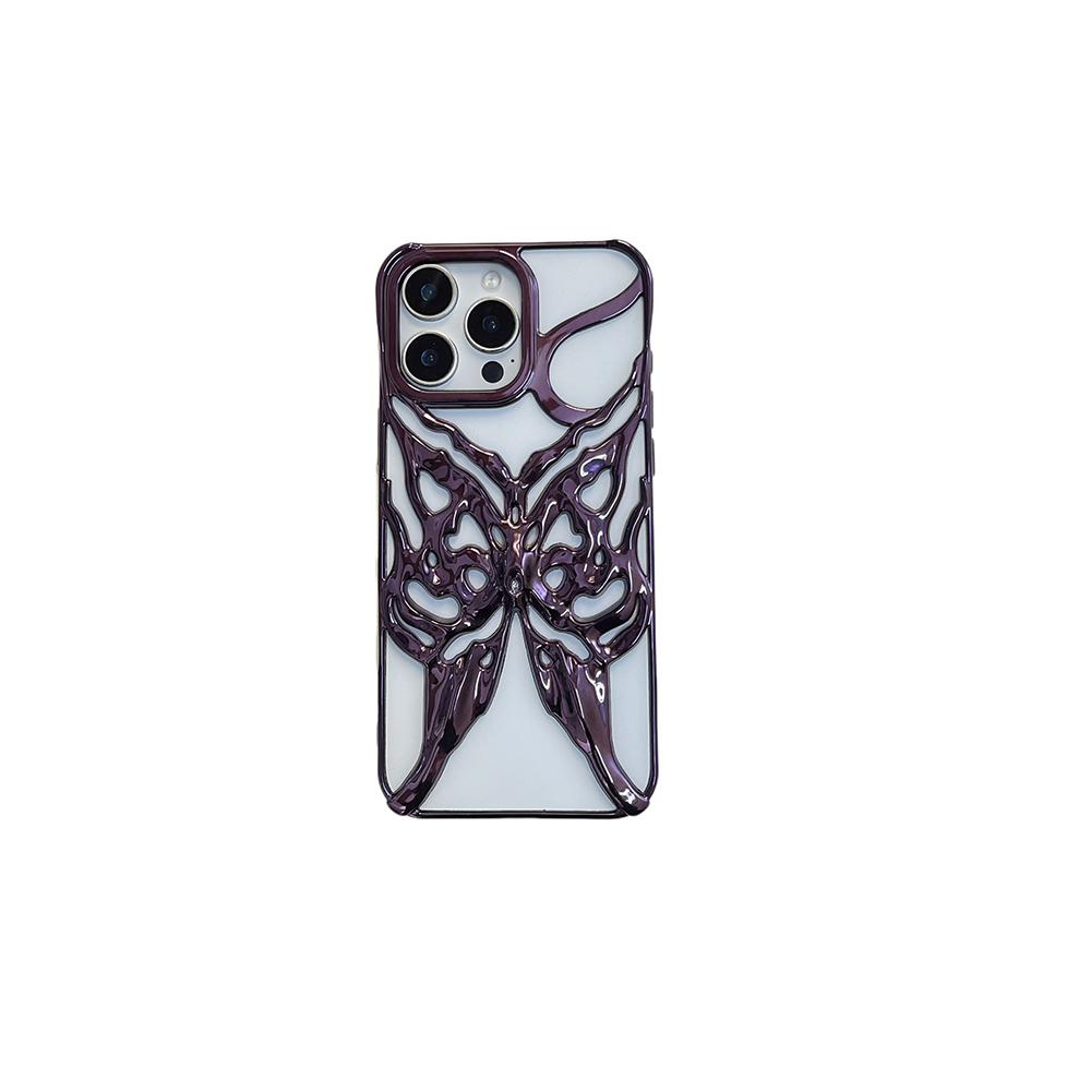 Etui 3D z motylem i płomieniem odprowadzające ciepło na telefon iPhone 16 15 14 13 12 11 Pro Max 16E Galwanizowane Odporne na wstrząsy Miękkie etui
