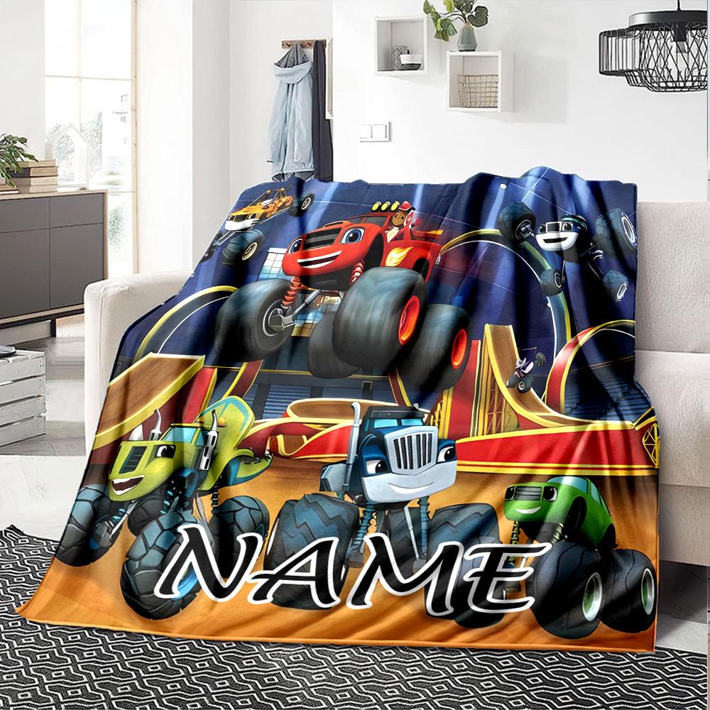 Coperta Ponderata Personalizzabile Blaze e le Macchine Mostruose1 – Nome Personalizzato, Coperta Accogliente per Tutte le Stagioni, Lavabile in Lavatrice, Coperta Personalizzata
