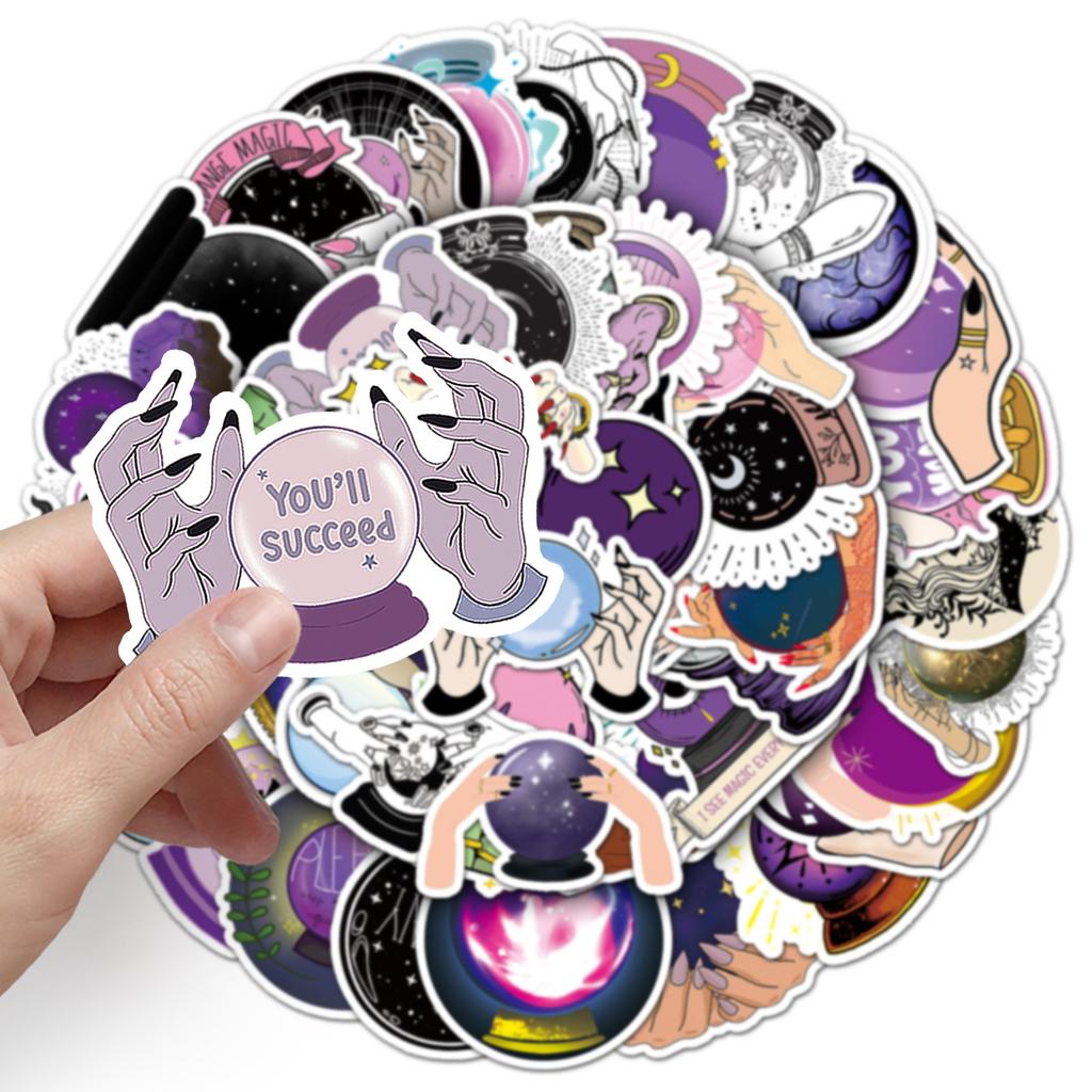 50 Crystal Balls Graffiti Personality Dark Witch Creative Decoration Mobile Case Suitcase Stickers Waterproof