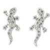 Les Trésors De Lily [L7443] - Silver Earrings 'Salamander' Silvery White (rhodium-plated) - 15x7 Mm