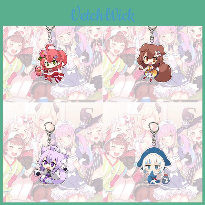 Stunning Hololive Vtuber Keychain Featuring Gawr Gura Mori Usada Fubuki Suisei For Anime Fans