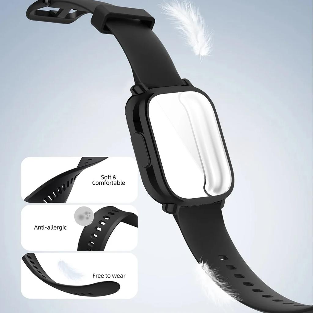 22mm Silicone Strap With Case For Xiaomi Redmi Watch 5 Active Lite Smart Watch Wrist Band And Case For Redmi Watch 5 Lite Active