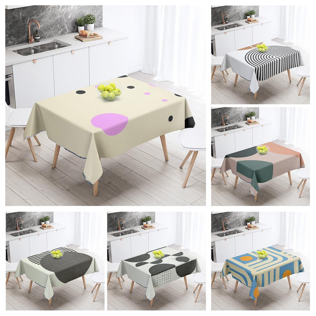 Abstract Geometric Tablecloth Waterproof Stain Resistant Party Decoration Restaurant Cafe Dining Table Tablecloths