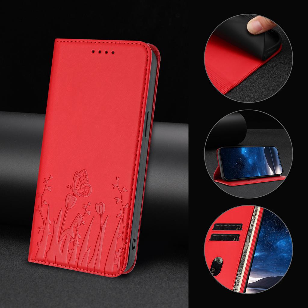 butterfly Flower Flip Wallet Leather Case For Redmi Note 15 14 13 12 Pro Plus Note 15 Pro 4G 5G Magnetic Stand Protective Cover