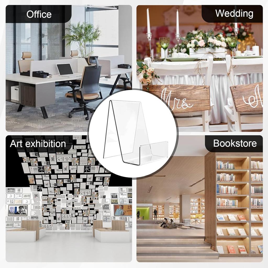 20 Pcs Acrylic Book Display Stand 4''×3'' Clear Acrylic Easel for Display Stand for Displaying Pictures, Books, CDs, Artworks