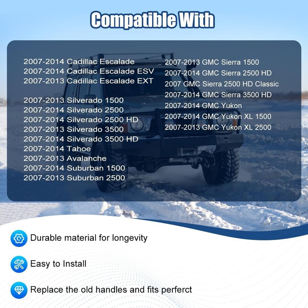 Interior Door Handles Driver & Passenger Side Replacement for Pickup Truck 07 08