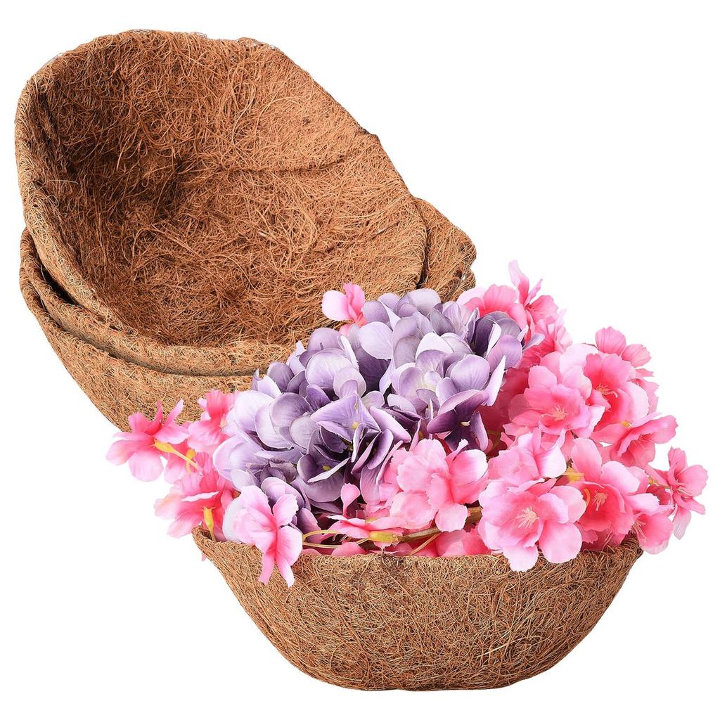 4 Stück Kokosfasereinsätze 14 Zoll Durchmesser Dick Zirkulierend Vorgeformt Runde Einsätze