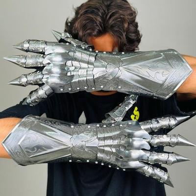 Nazgul Ätzhandschuhe Set Mittelalterlicher Ritter Stulpenhandschuhe Paar Bestes Halloween Kostüm Rollenspiel Cosplay Handschuhe Bestes Geschenk