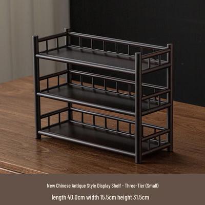 Nanzhu Bamboo Tea Set Storage Rack with Three-Layer Cup Holder