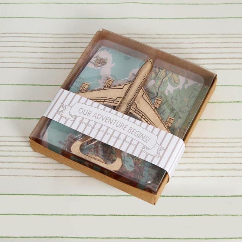 New Creative Plane Beer Bottle Opener "Let the Adventure Begin" Airplane Wedding Party Bottle Opener
