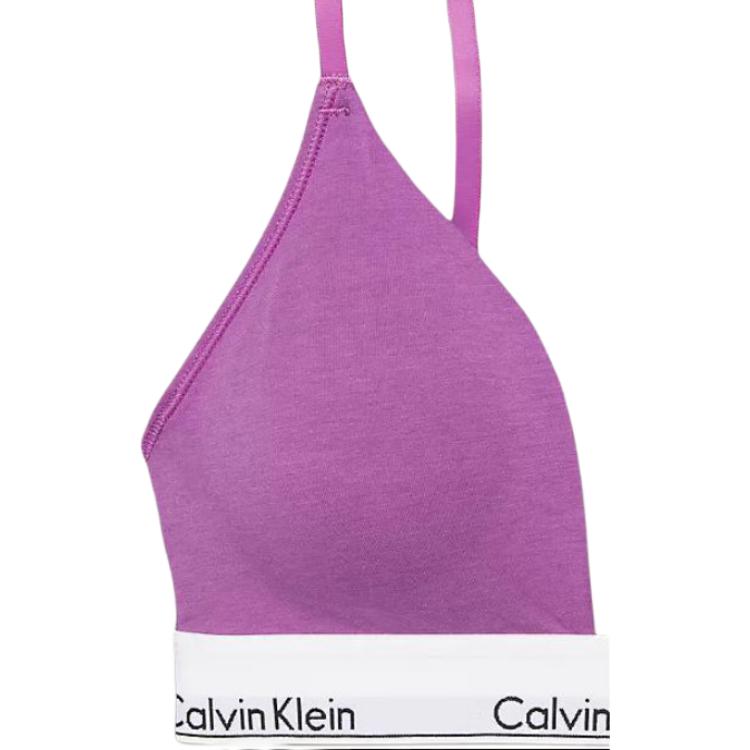Calvin Klein Buchstaben-Jacquard Dünn gefütterter Triangel-BH Damenunterwäsche Lila QF5650-512