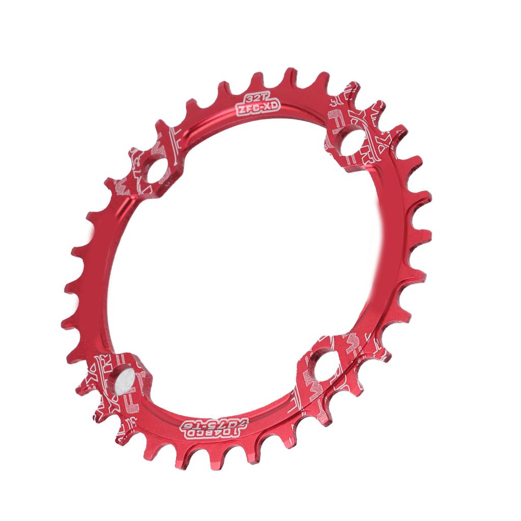 FMFXTR Sykkelkjedering Sykkel Smal Bred 104 BCD 32T Rund Kjedering for Terrengsykkel SykkelRød