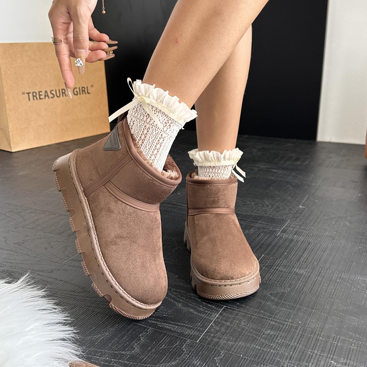 

Fashion New Women Winter Ultra Mini Boots Designer Australian Platform Leather Warm Ankle Fur Booties Luxury Snow Boots 35