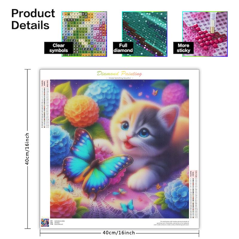 Full Diamond Embroidery Cat Animal New 2024 Painting Butterfly Cross Stitch Kits Cartoon Mosaic Flower Handmade Gift