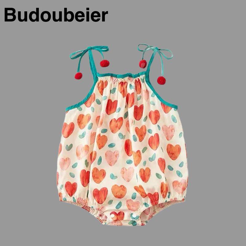 

British Baby Summer Outfit, Baby Girl Jumpsuit, Princess Style, Cute and Stylish, One-Piece Romper for Full Month and 100 Days Outings Orange 59