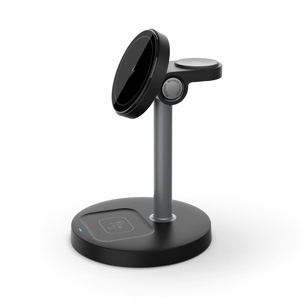 15W 3-in-1 Magnetic Wireless Charger Stand – Bestselling Desktop Charging Stand 2025