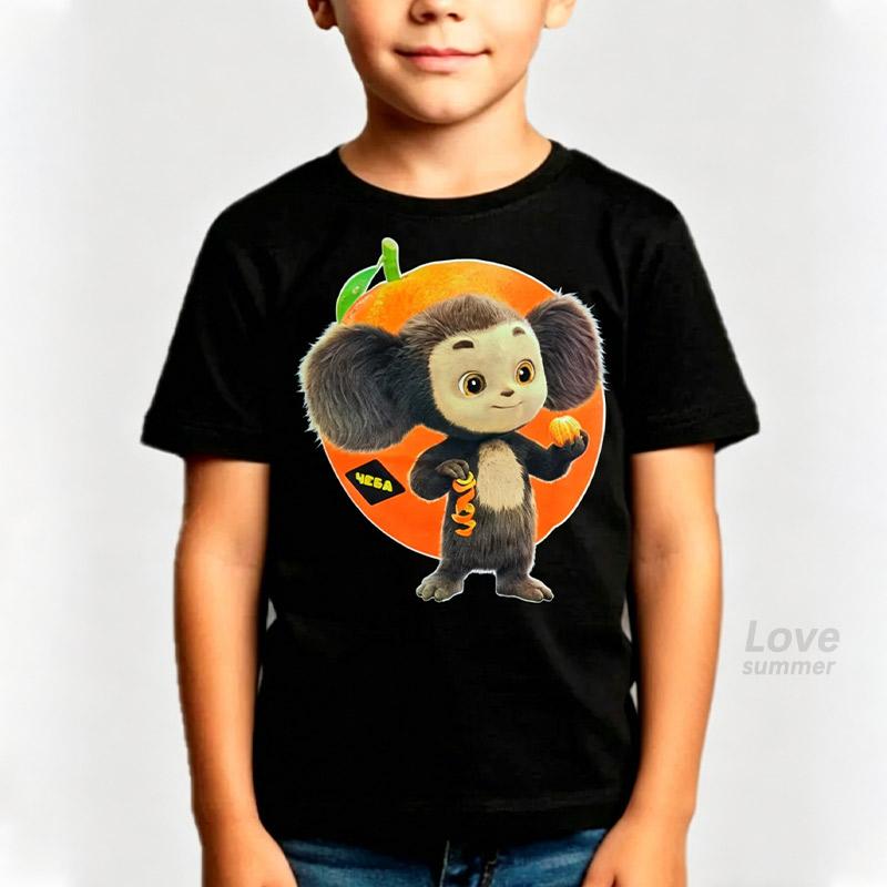 Cheburashka kids t-shirts Girls boys Cartoon boys girls teen summer kids t shirt children short sleeves