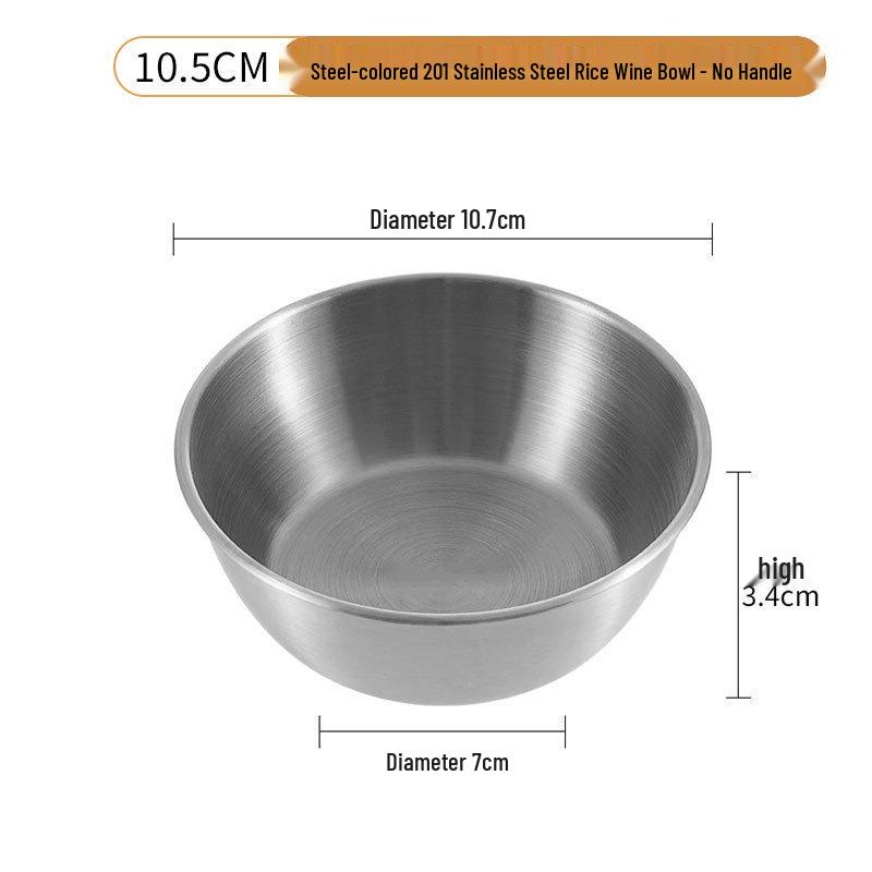 Gold-Handled 304 Stainless Steel Korean Rice Wine and Kimchi Bowl