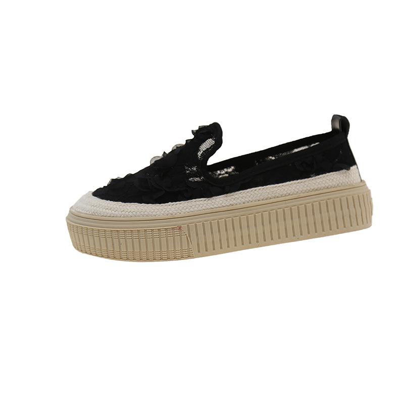 

Женские туфли-рыбаки, новые туфли-лодочки с мелким вырезом на одной педали, весенне-летние дышащие сетчатые туфли-феи для ношения с юбкой 40 чёрный