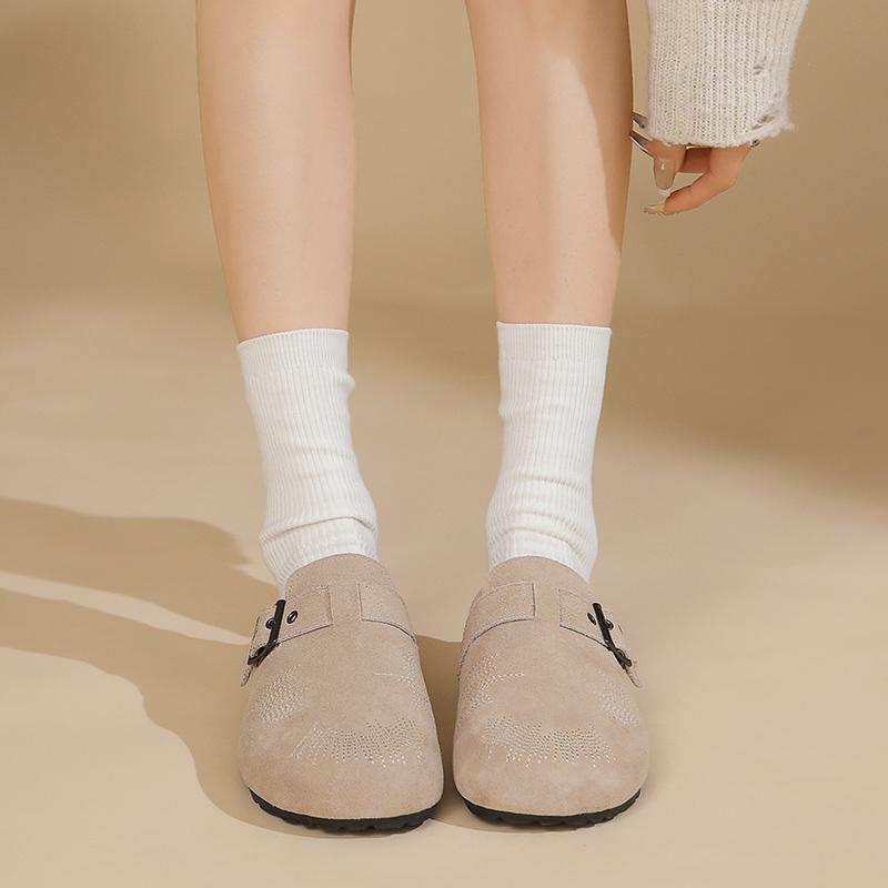 Fashion 2025 New Suede Shoes for Women Cork Footbed Sandals with Arch Support Fashion Nonslip Outdoor Beach Slippers Home Shoes