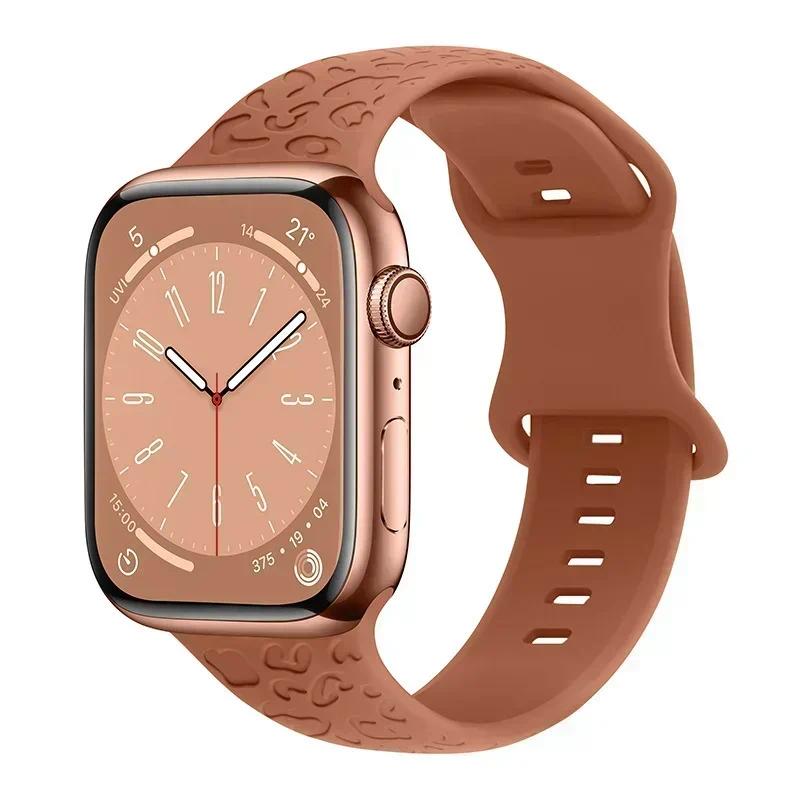 Engraved Strap For Apple Watch Band 45mm 44mm 46mm 42mm 41 40 49mm Silicone Correa Bracelet Series 8 9 10 11 7 SE 6 5 4 Ultra 2