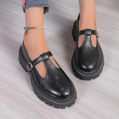 Shoes for Women 2024 Buckle Strap Women's High Heels Fashion Office & Career Pumps Women Round Toe Med Heel Outdoor Ladies Shoes