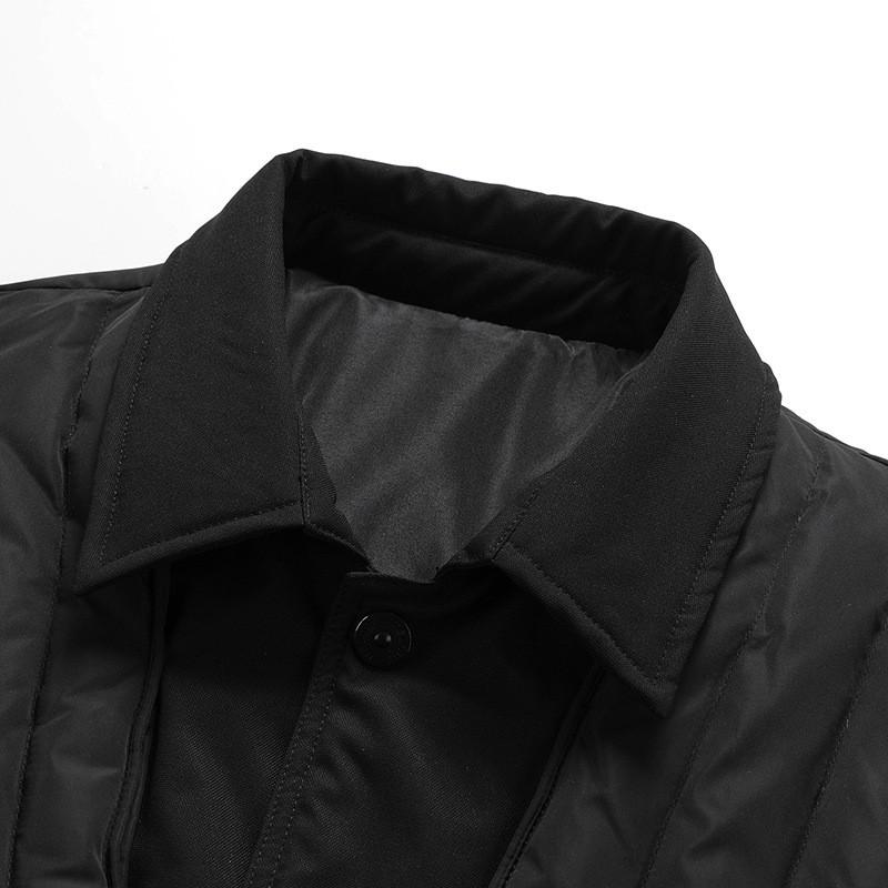 Mens Winter White Duck Down Puffer Jacket With Turn-Down Collar Lightweight Warm Outdoor Coat Cold Weather